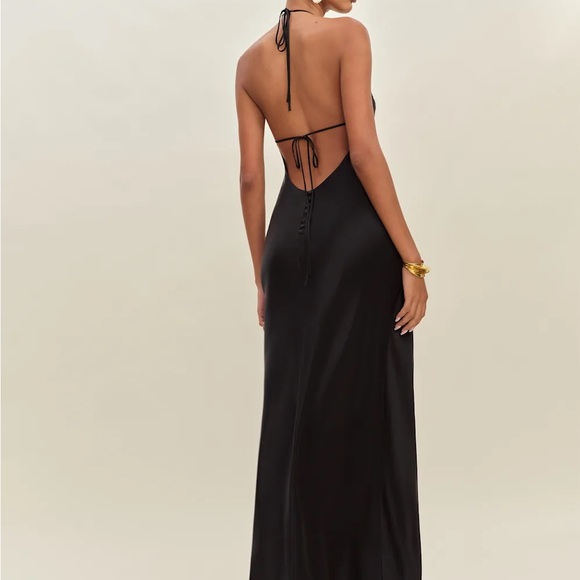 Reformation Jeany Elegant Black Silk Dress - www.rajagirimanappuram.com